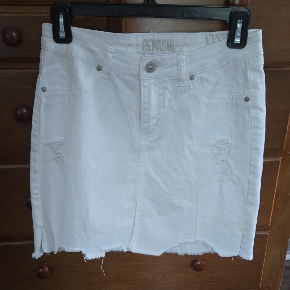 Rewash Women's White Denim Skirt Sz 3/26